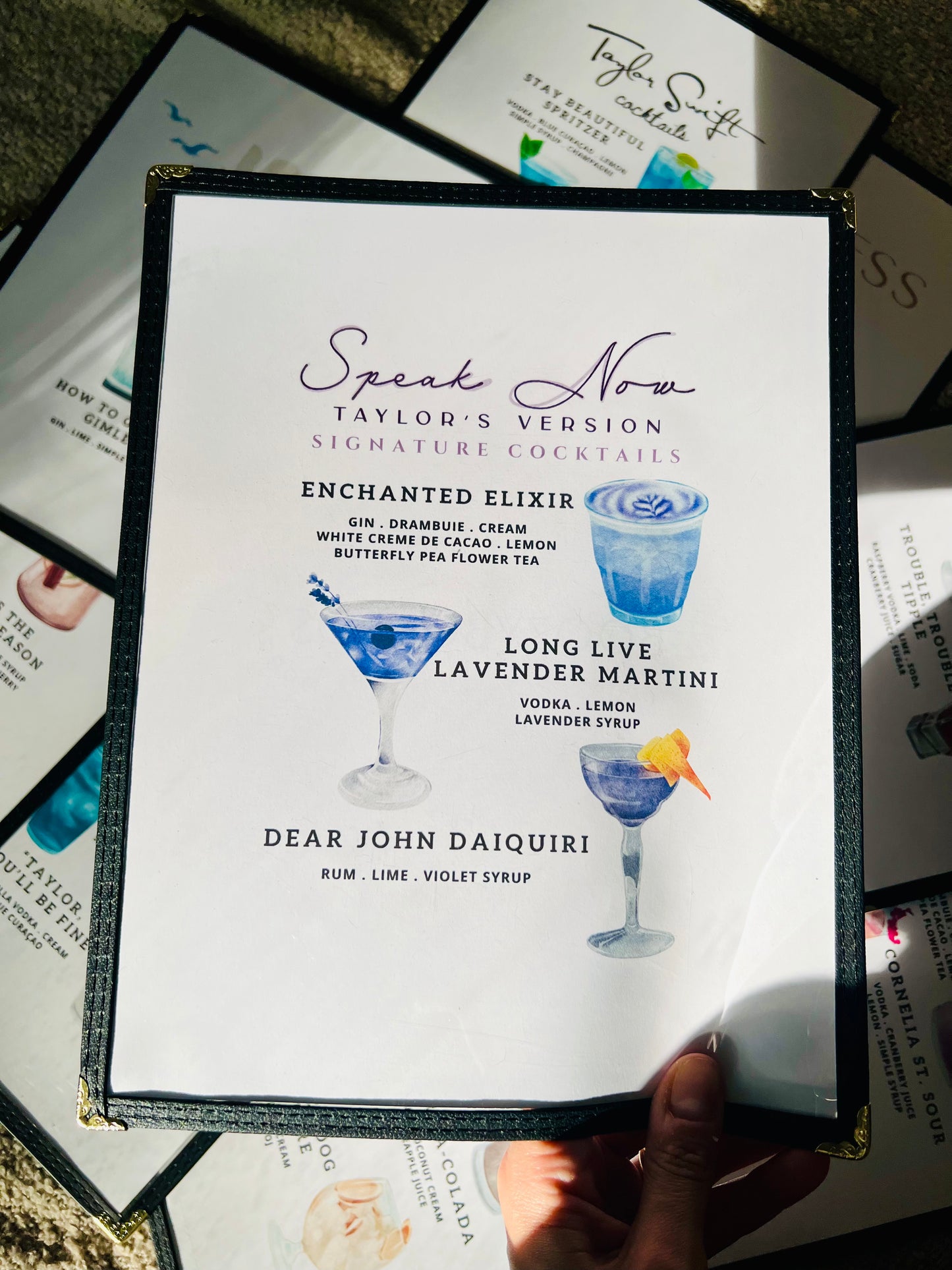 Swiftie Eras | Speak Now Cocktails Restaurant Menu Print