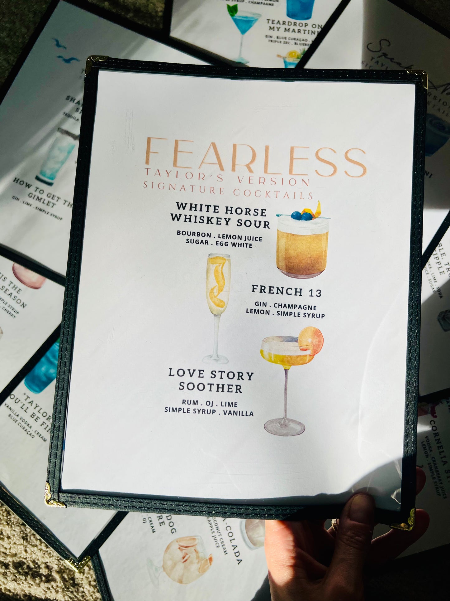 Swiftie Eras | Fearless Cocktails Restaurant Menu Print