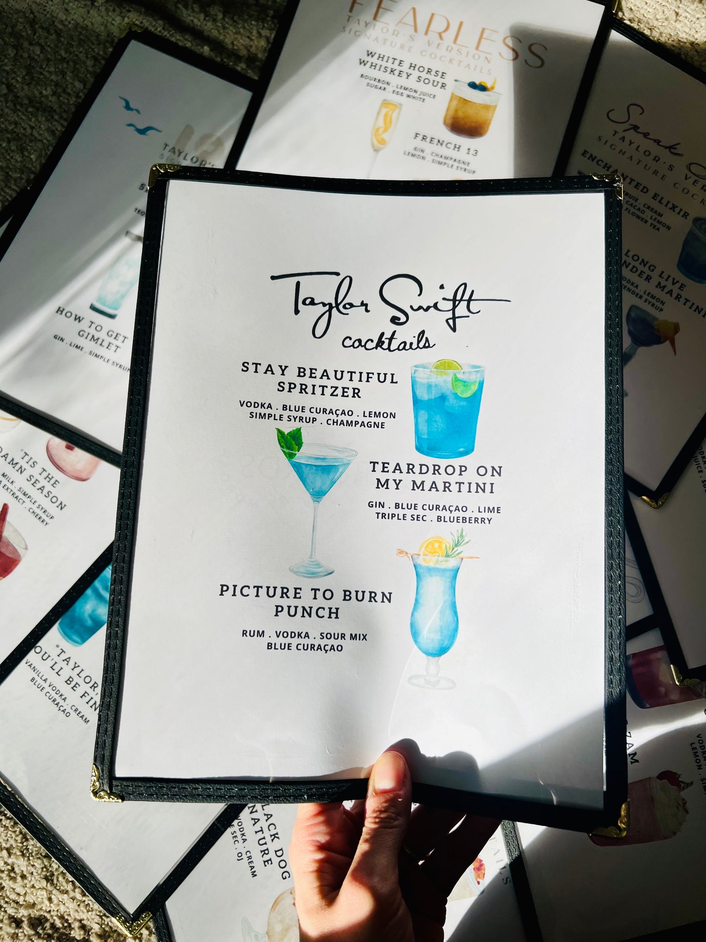 Swiftie Eras | Debut Cocktails Restaurant Menu Print