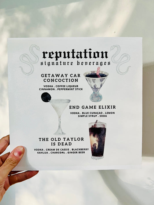 Swiftie Eras | Reputation Cocktails Wood Print