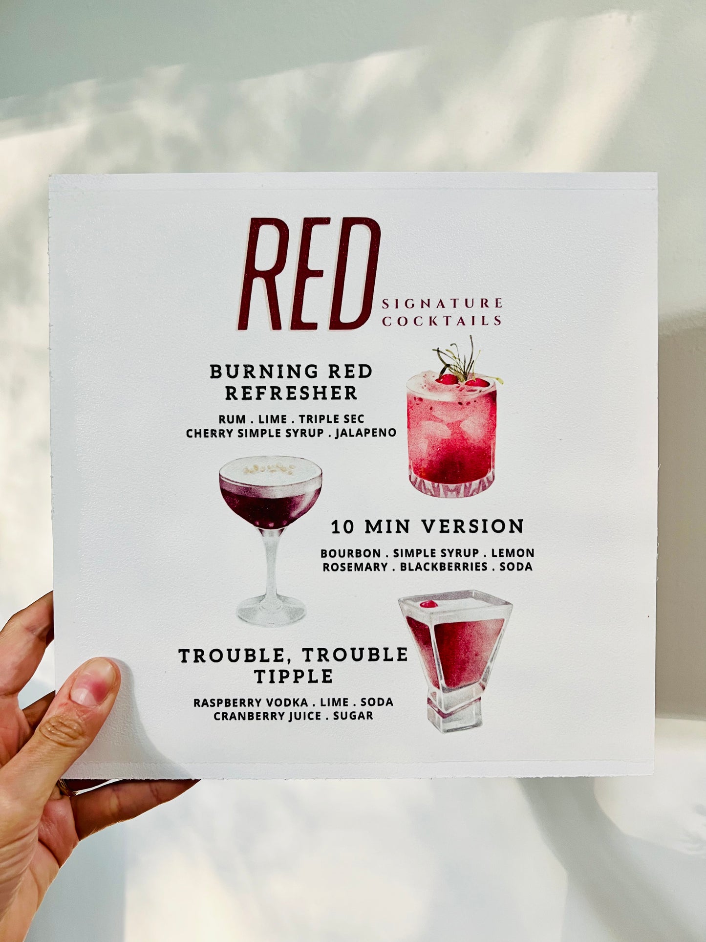 Swiftie Eras | Red Cocktails Wood Print