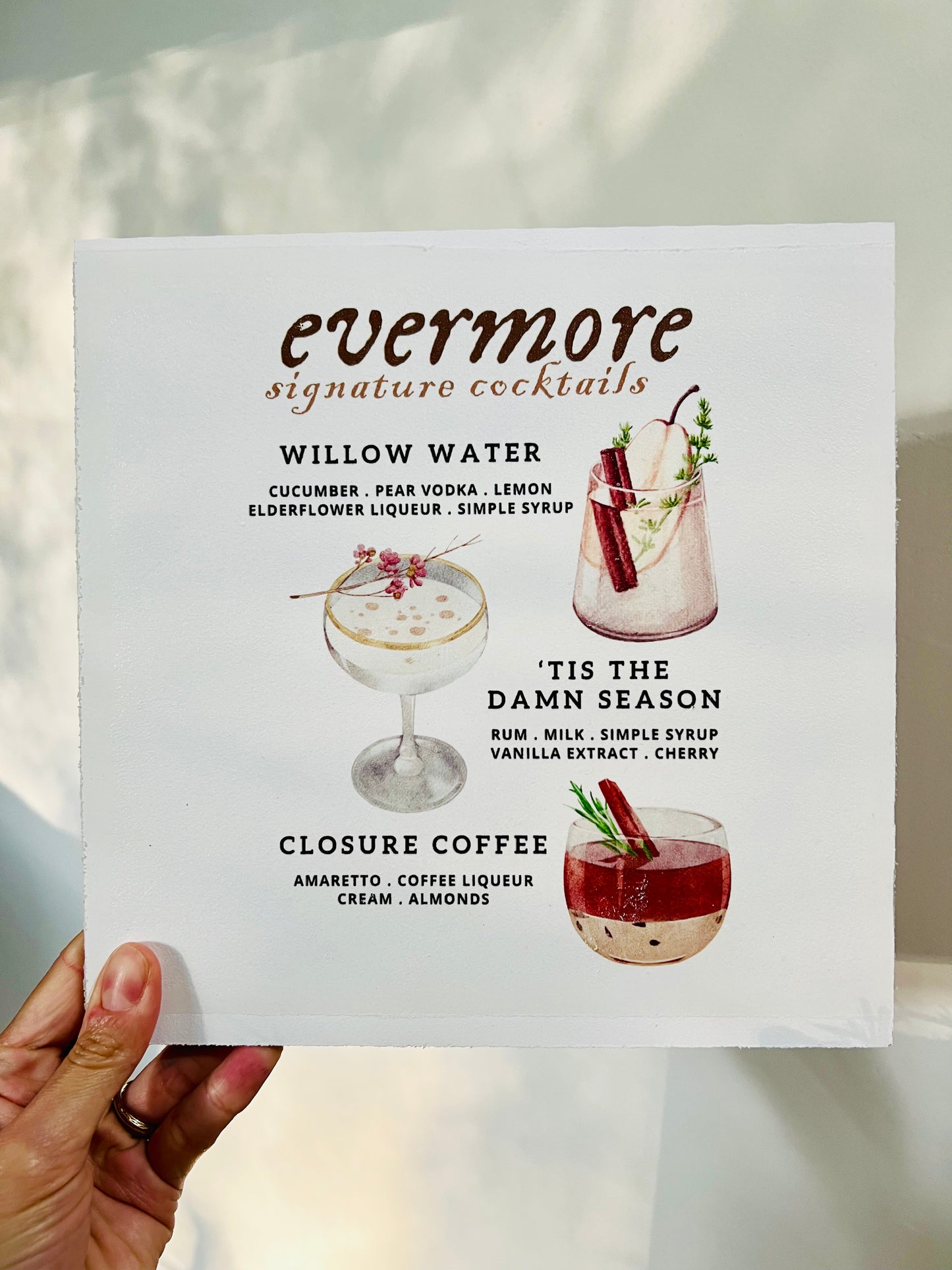 Swiftie Eras | Evermore Cocktails Wood Print