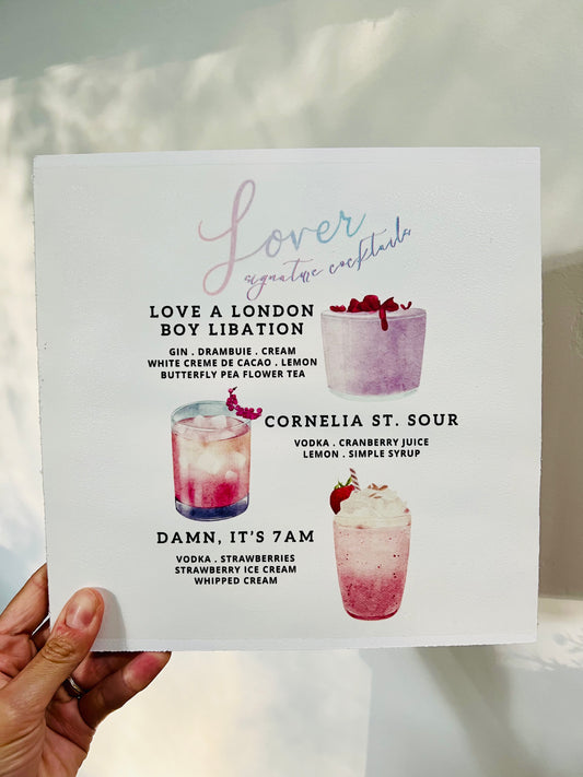 Swiftie Eras | Lover Cocktails Wood Print