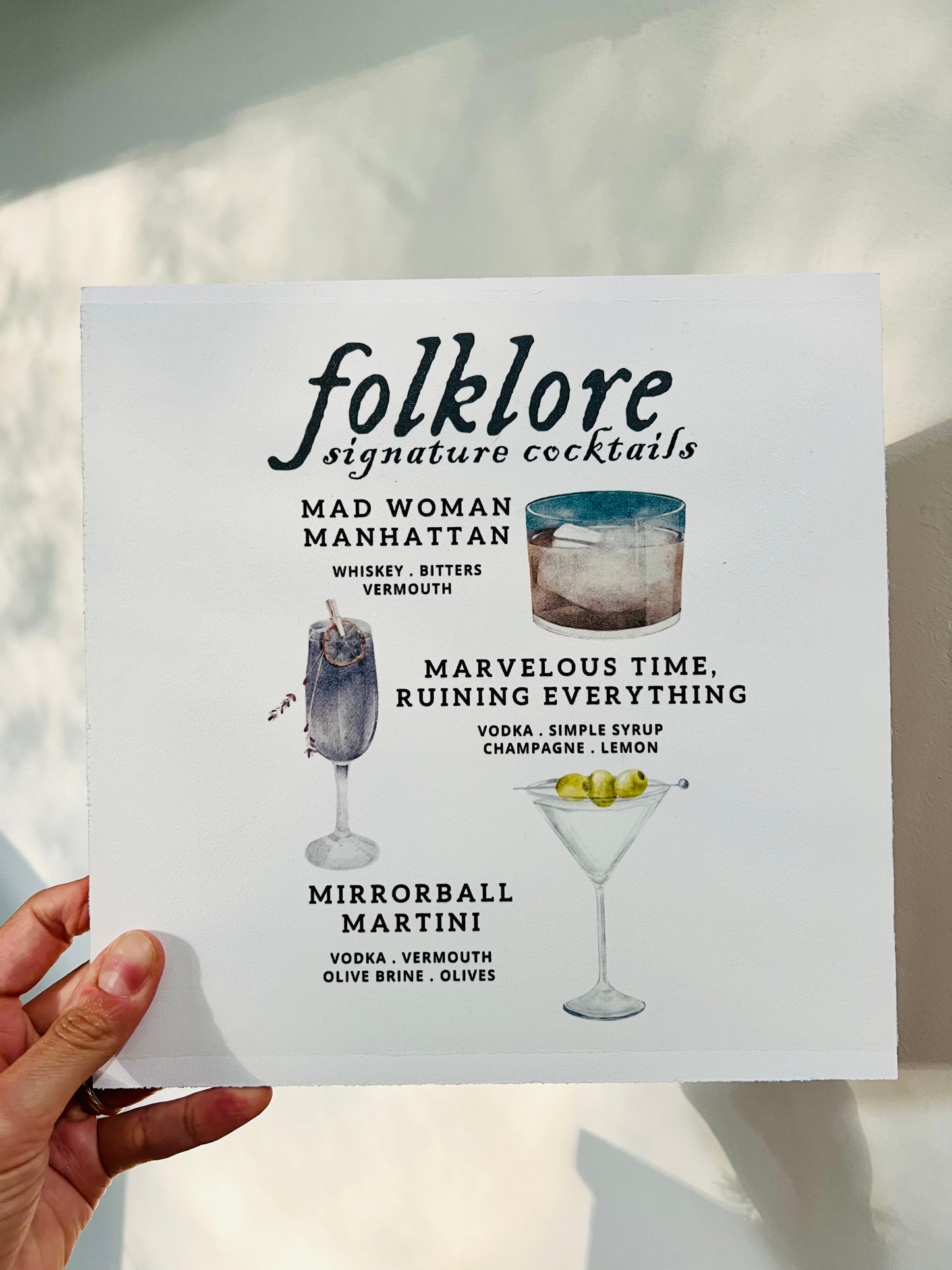 Swiftie Eras | Folklore Cocktails Wood Print