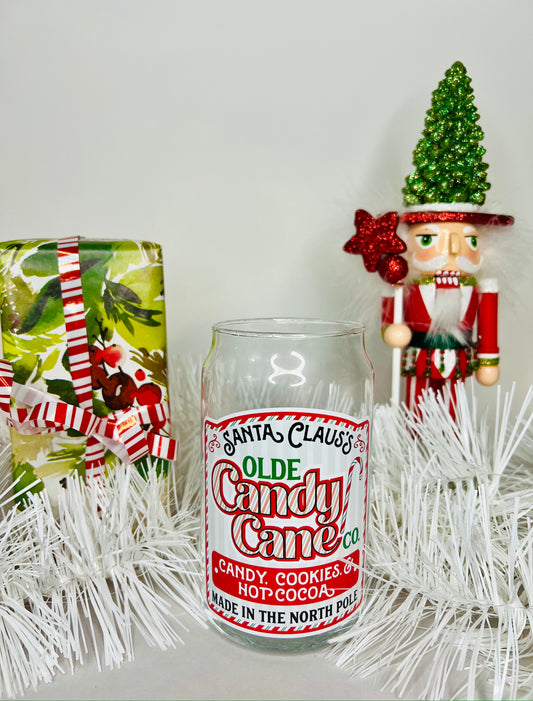 Candy Cane Co. Glass Cup
