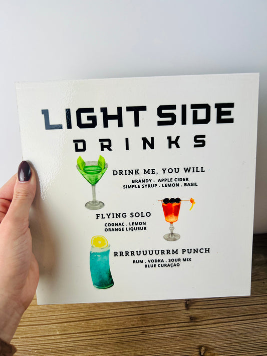 Light Side Cocktails Wood Print