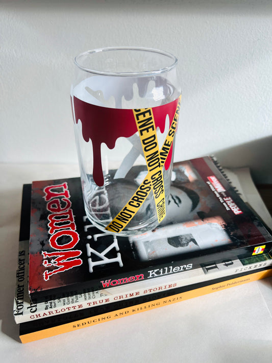 Crime Junkie Glass Cup